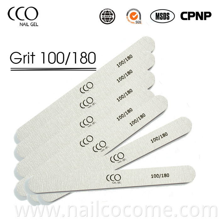 CCO High Quality Manicure Nail Files 100/100 Private Label Durable Nail Tools for Salons